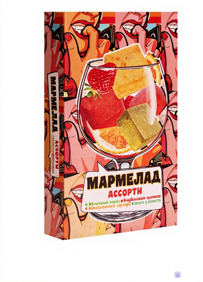  Мармелад АлкоАссорти(яблочный виски, клубничный просекко, апельсиновый вермут, лайм текила) 110г в Челябинске