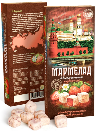 Сладарт Мармелад Клубничный в белом шоколаде, 150г   в Челябинске
